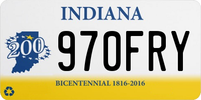 IN license plate 970FRY
