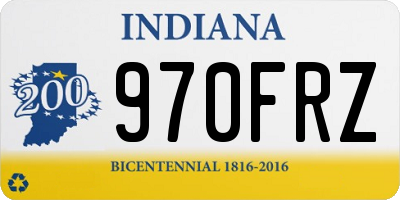 IN license plate 970FRZ