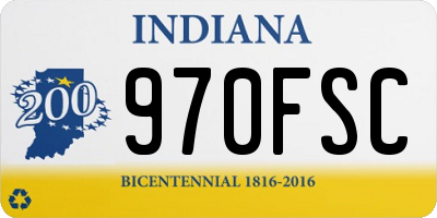 IN license plate 970FSC