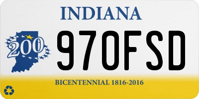 IN license plate 970FSD