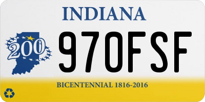 IN license plate 970FSF