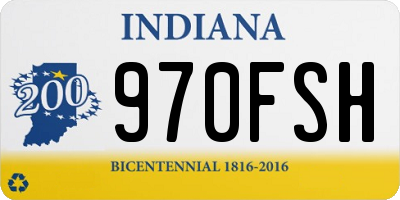 IN license plate 970FSH