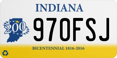 IN license plate 970FSJ
