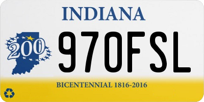 IN license plate 970FSL