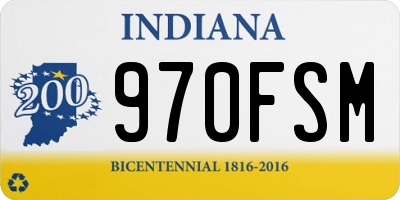 IN license plate 970FSM