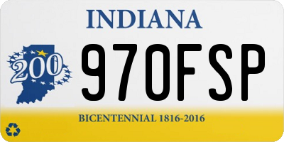 IN license plate 970FSP