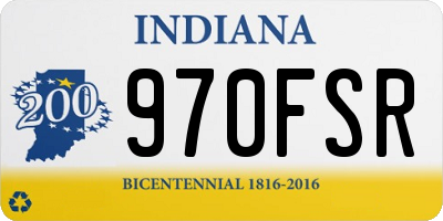 IN license plate 970FSR