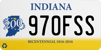 IN license plate 970FSS