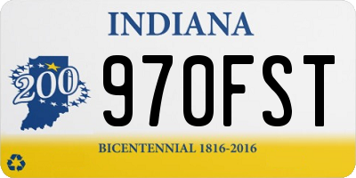 IN license plate 970FST