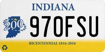 IN license plate 970FSU