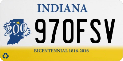 IN license plate 970FSV