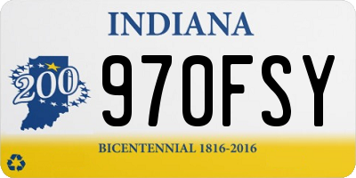 IN license plate 970FSY