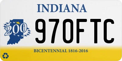 IN license plate 970FTC