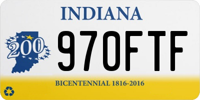 IN license plate 970FTF