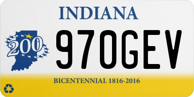IN license plate 970GEV