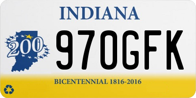 IN license plate 970GFK