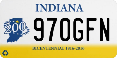IN license plate 970GFN