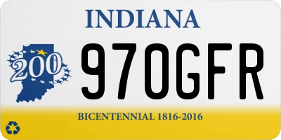 IN license plate 970GFR