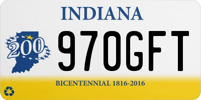 IN license plate 970GFT