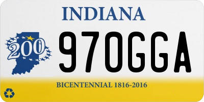 IN license plate 970GGA