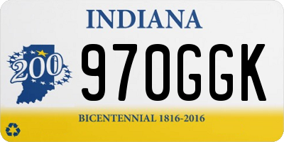 IN license plate 970GGK