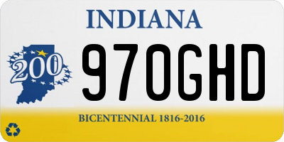 IN license plate 970GHD