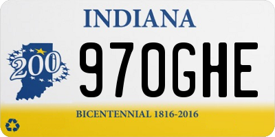 IN license plate 970GHE