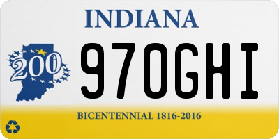 IN license plate 970GHI