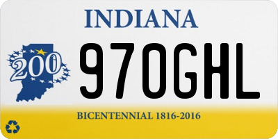 IN license plate 970GHL
