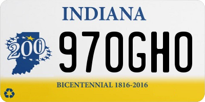 IN license plate 970GHO