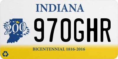 IN license plate 970GHR