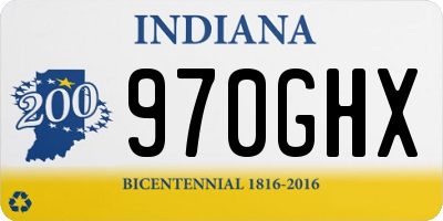 IN license plate 970GHX