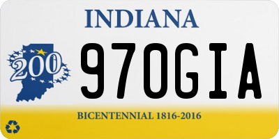 IN license plate 970GIA