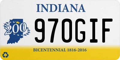 IN license plate 970GIF