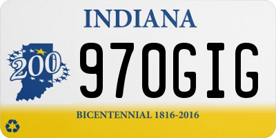 IN license plate 970GIG