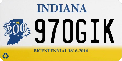 IN license plate 970GIK