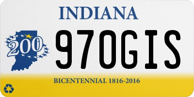 IN license plate 970GIS