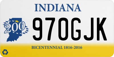 IN license plate 970GJK