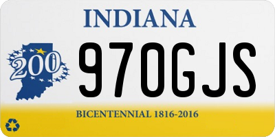 IN license plate 970GJS