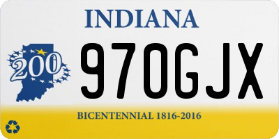 IN license plate 970GJX