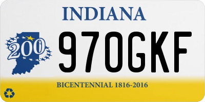 IN license plate 970GKF