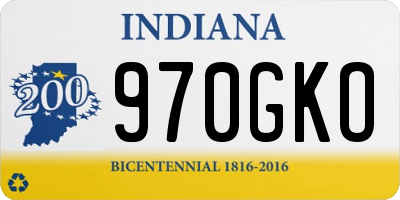 IN license plate 970GKO