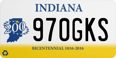 IN license plate 970GKS