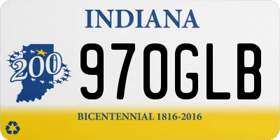 IN license plate 970GLB