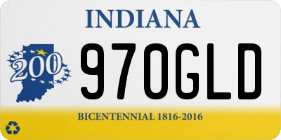 IN license plate 970GLD