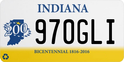 IN license plate 970GLI