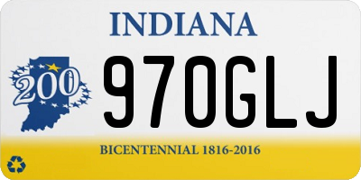 IN license plate 970GLJ