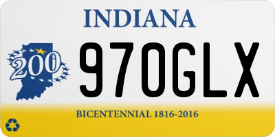 IN license plate 970GLX