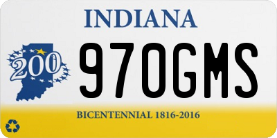 IN license plate 970GMS