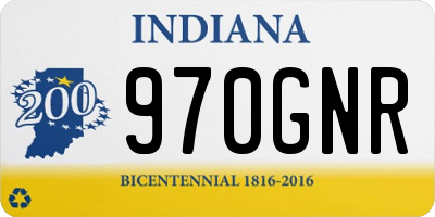 IN license plate 970GNR